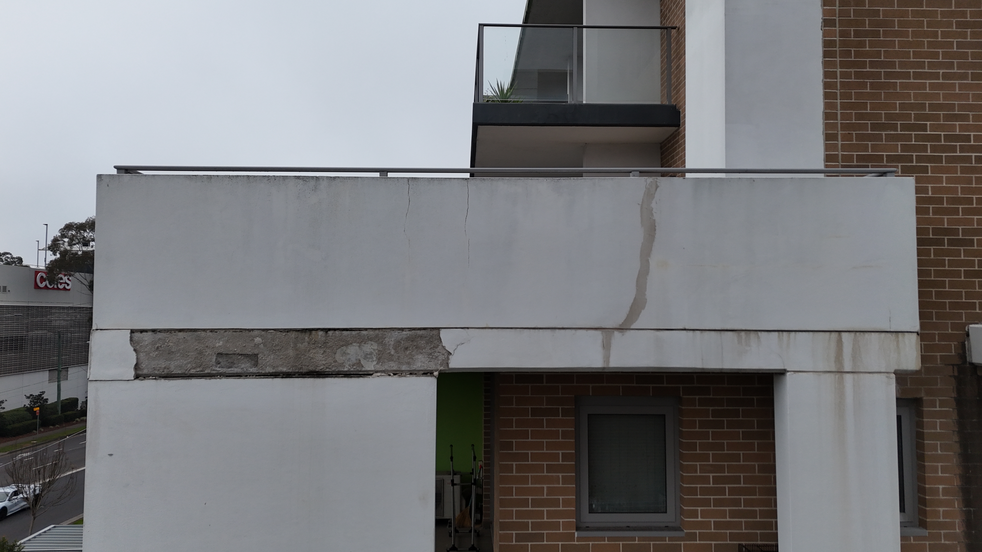Drone-captured building elevation for a condition survey
